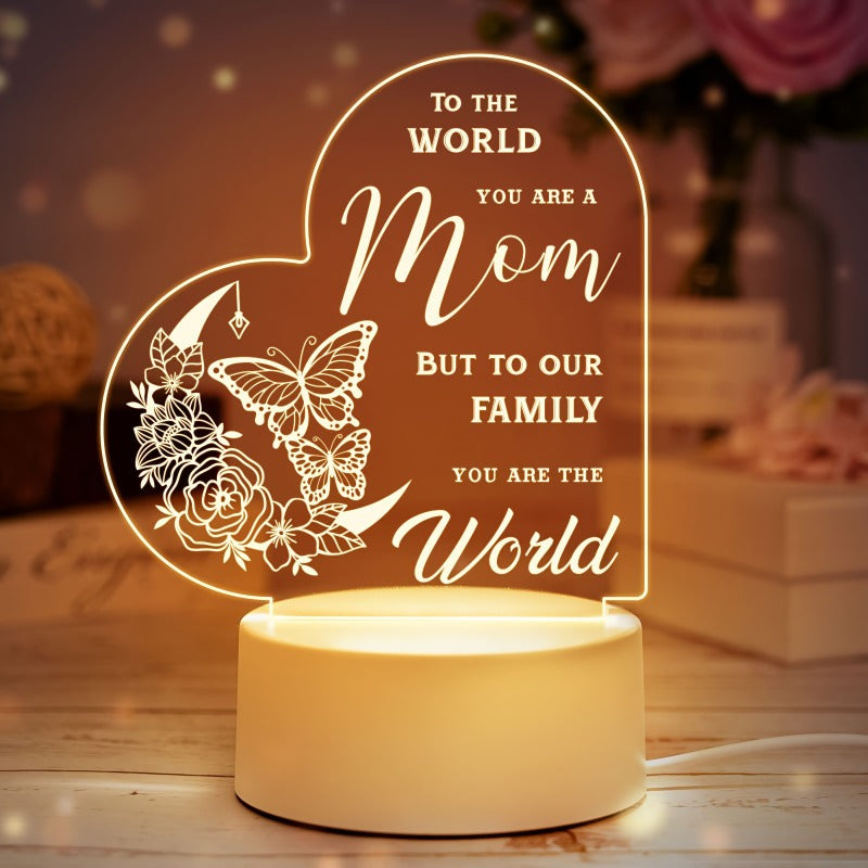 Wholesale Mother's Day Rechargeable Transparent Acrylic Gift Ornaments